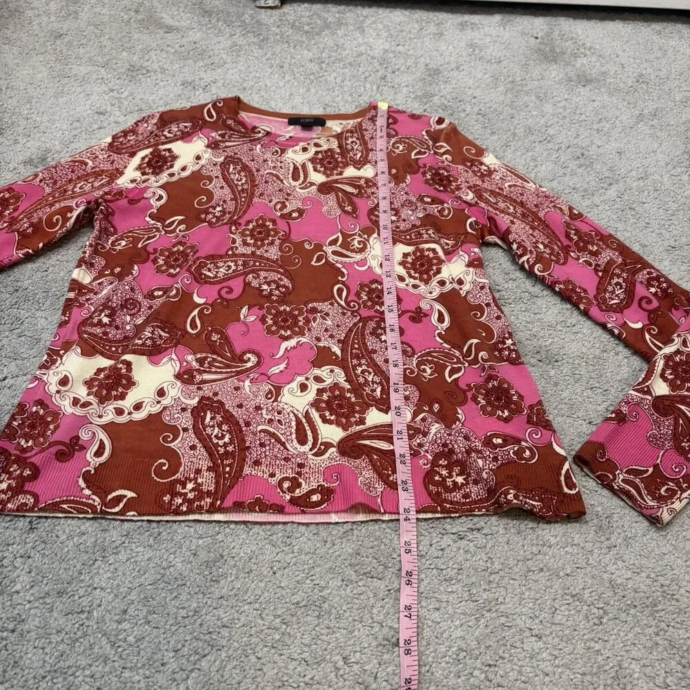 J. Crew Paisley 100% Merino Wool Margot Sweater Size M